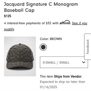 Coach Monogram C Brown Cap